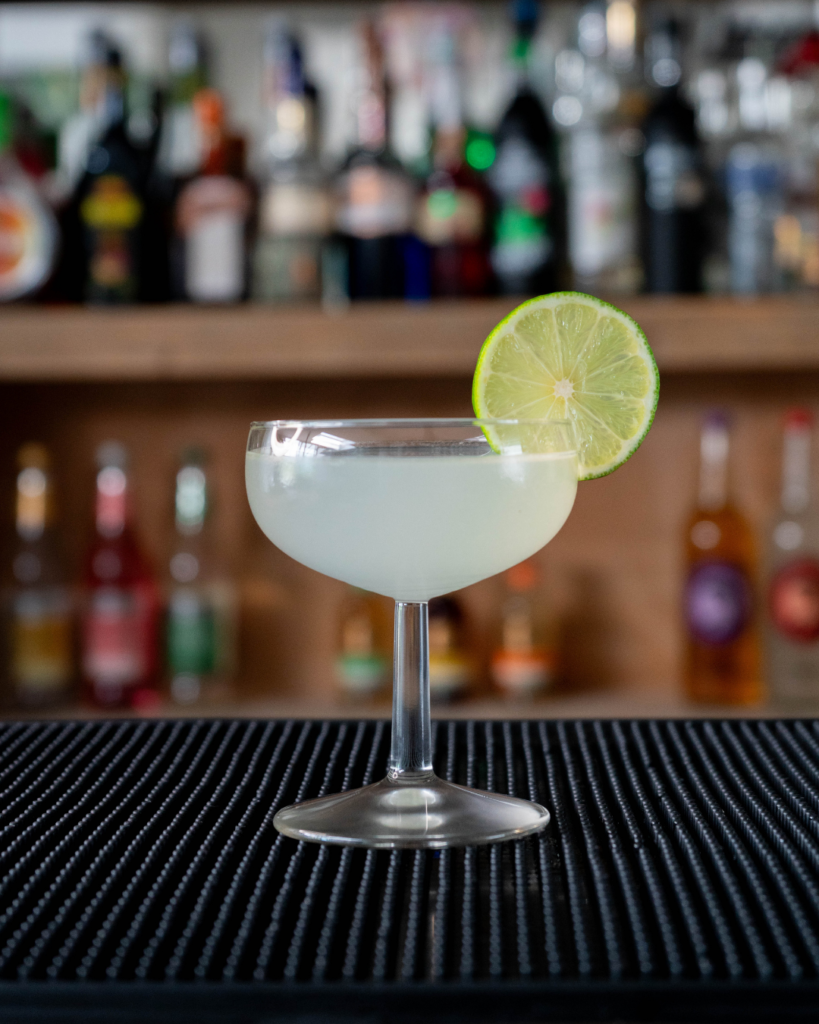 The Daiquiri on a bar countertop