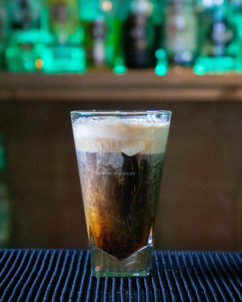 Irish Coffee on a bartop