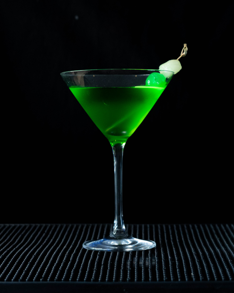 The Melontini on a bar top with a black background.