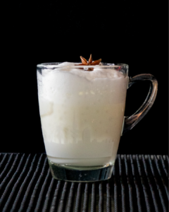 Dutch Sleeping Beauty on a bar top with a black background