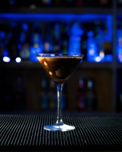 The Coffee Chocolate Martini on a home bartop