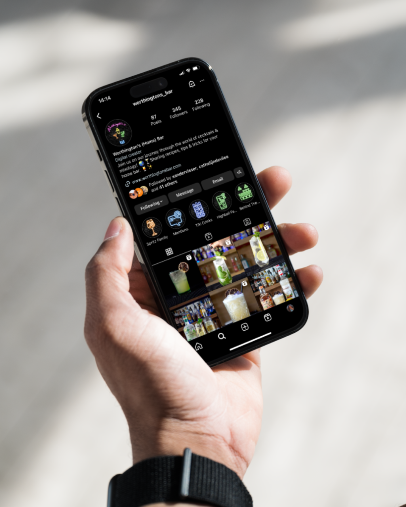 Instagram Worthington's Bar on a Phone screen.