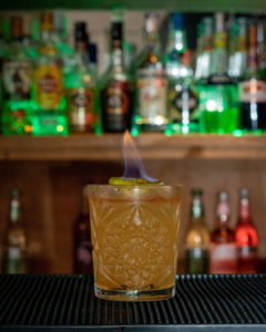 The Mai Tai on a bartop.