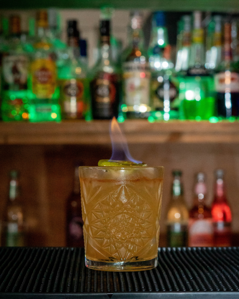 The Mai Tai on a bartop.