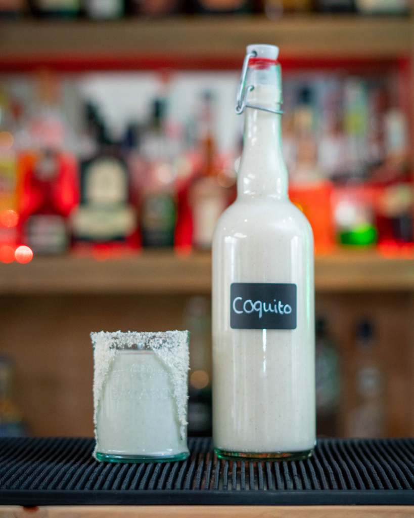 The Coquito on a bartop