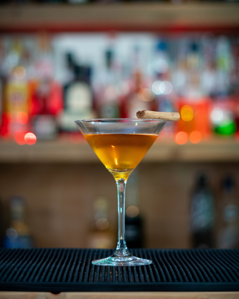 Gingerbread Martini on a bartop