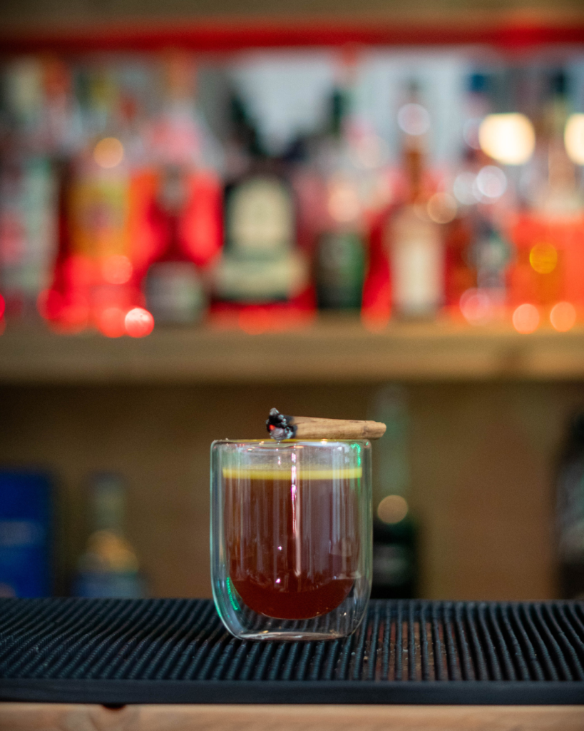 Hot Buttered Rum on a bartop