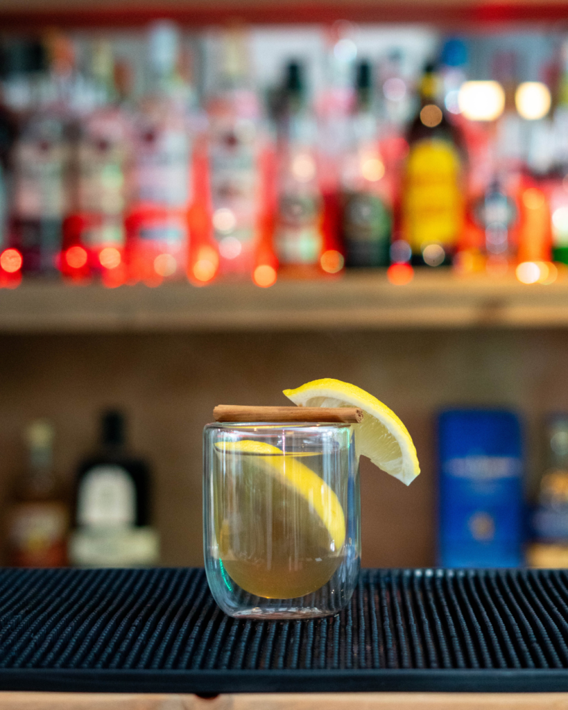 The Hot Toddy on a bar top