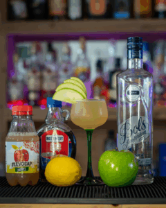 The Appleton on a home bartop surrounded by its ingredients.