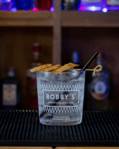 Bobby's Pinang Raci Gin & Fever-Tree Indian Tonic Water mixed on a home bartop.