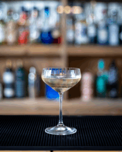 Gin Martini on a home bartop