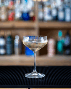 The Classic Martini on a home bartop.
