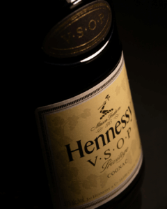 A close up photo of a Hennessy VSOP bottle of Cognac