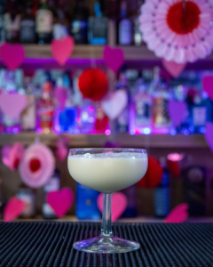 The P.S. I Love You cocktail on a home bar top