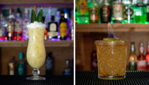 The Piña Colada and the Mai Tai on a home bar top