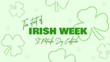 The Start of Irish week: St. Patricks Day Cocktails with Shamrock background