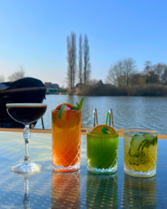 Irish Cocktail Line Up for St. Patrick's Day Cocktails. Left to right: Guinness Espresso Martini, Pot of Gold, Drunken Leprechaun, Irish Maid