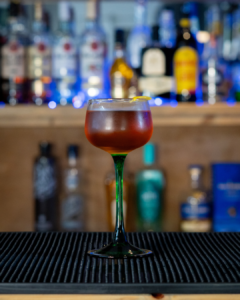 The Martinez on a home bar top