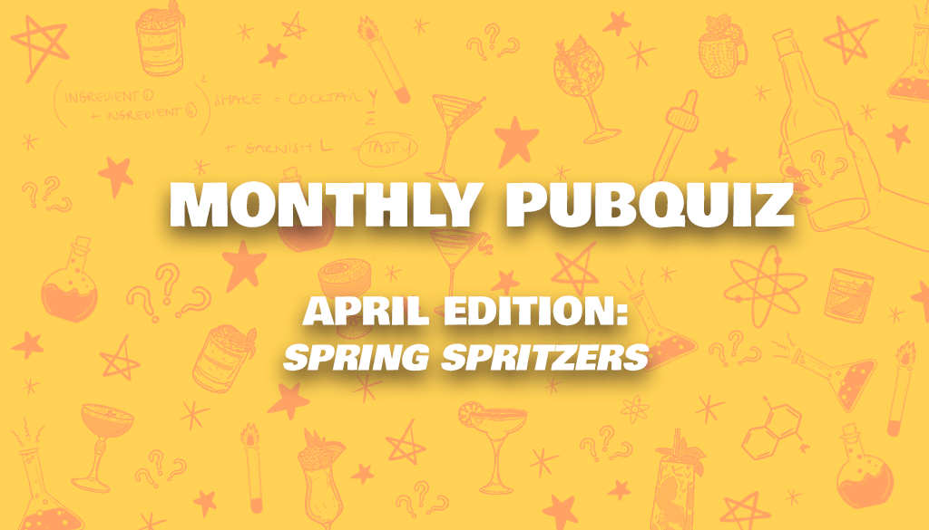 Monthly Pubquiz April Edition: Spring Spritzers including the Aperol Spritz, Limoncello Spritz, Hugo Spritz, Sarti Spritz and a lot of other Spritz Cocktails containing prosecco and soda water