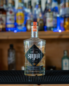 Sayah Spekkoek Liqueur bottle on a home bar top