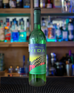 La Vida Mezcal bottle on a home bar top